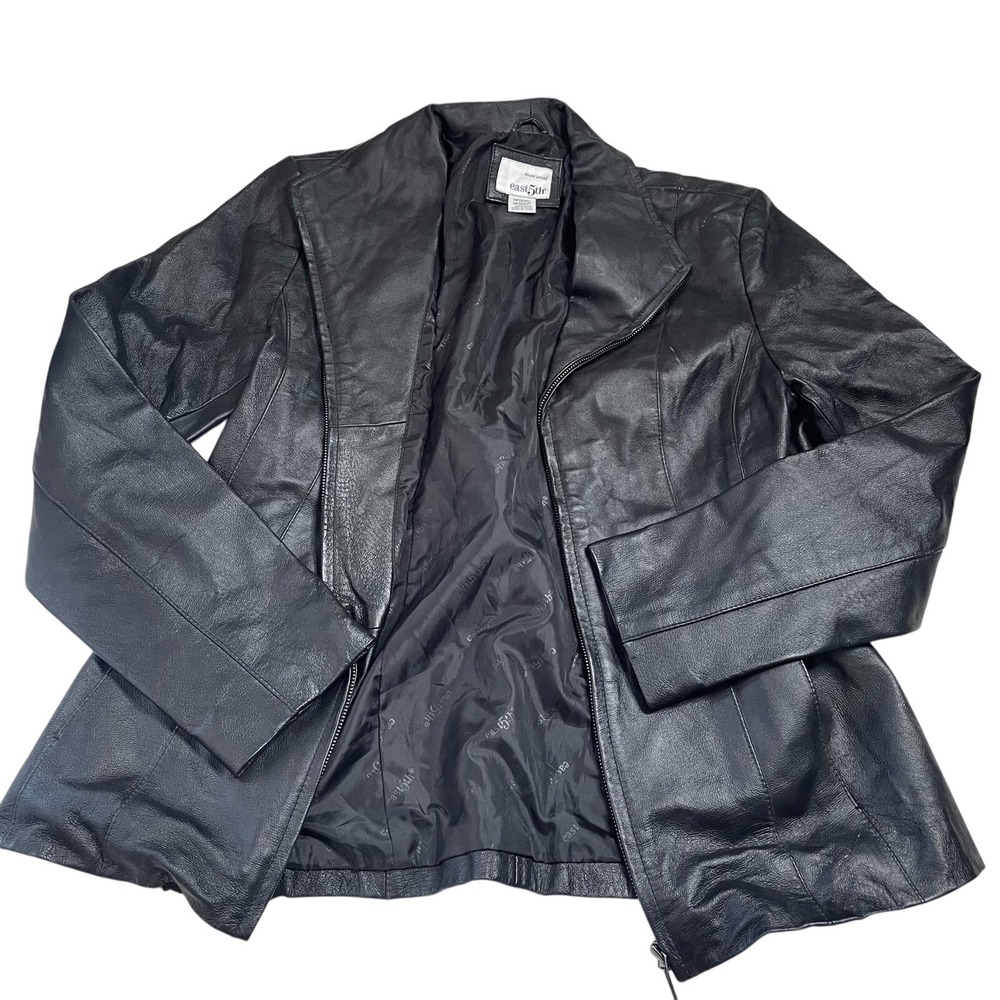 East 5th Genuine Leather‎ Blazer Jacket Black Women's Medium